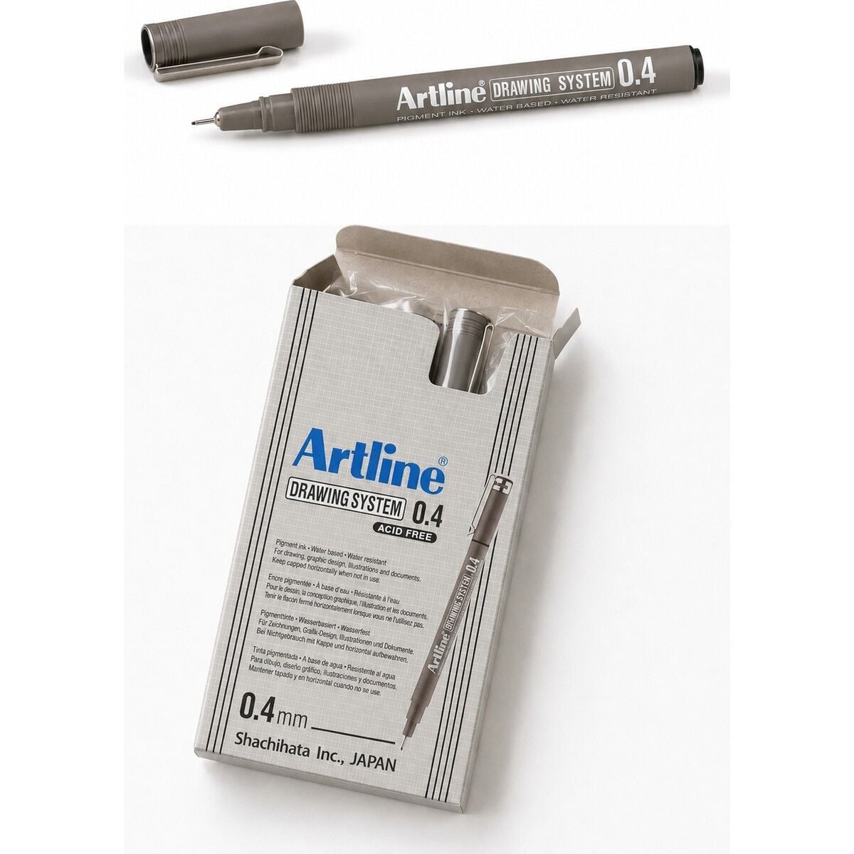 Artlıne 0.4 mm Siyah Çizim Kalemi Drawing System 234 Suya Dayanıklı Siyah Renk 12'li Paket