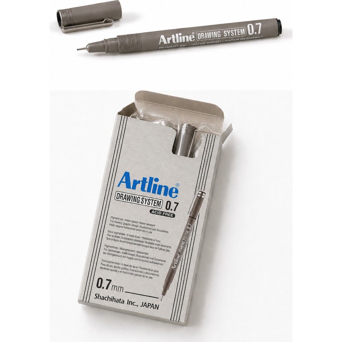 Artlıne 0.7 mm Siyah Çizim Kalemi Drawing System 237 Suya Dayanıklı Siyah Renk 12'li Paket