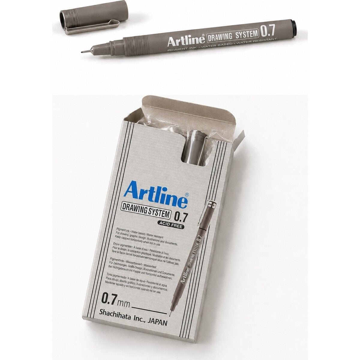 Artlıne 0.7 mm Siyah Çizim Kalemi Drawing System 237 Suya Dayanıklı Siyah Renk 12'li Paket