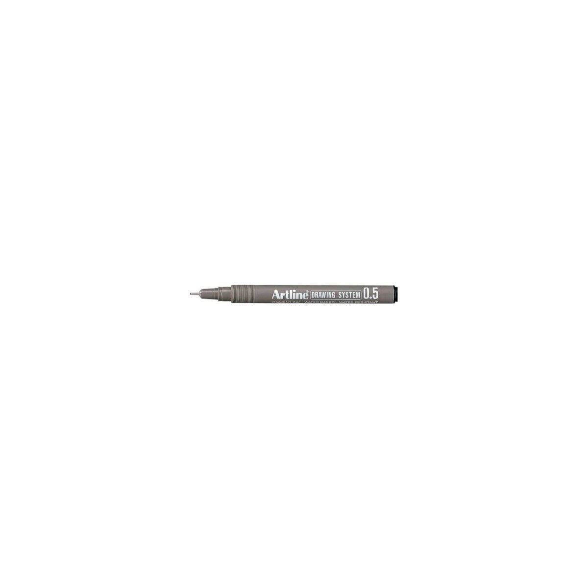 Artlıne 0.5 mm Siyah Çizim Kalemi Drawing System 235 Suya Dayanıklı Siyah Renk 12'li Paket