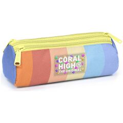 Coral High Kids Renkli Çizgili Üç Bölmeli Kalem Çantası 11180