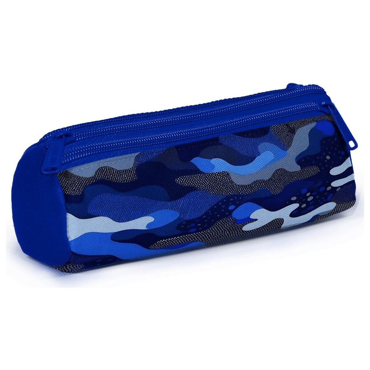 Coral High Kids Lacivert Saks Kamuflaj Desenli Üç Bölmeli Kalem Çantası 11189