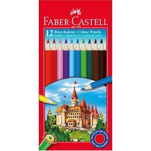 Faber Castel 12 Renk Kuru Boya Kalemi