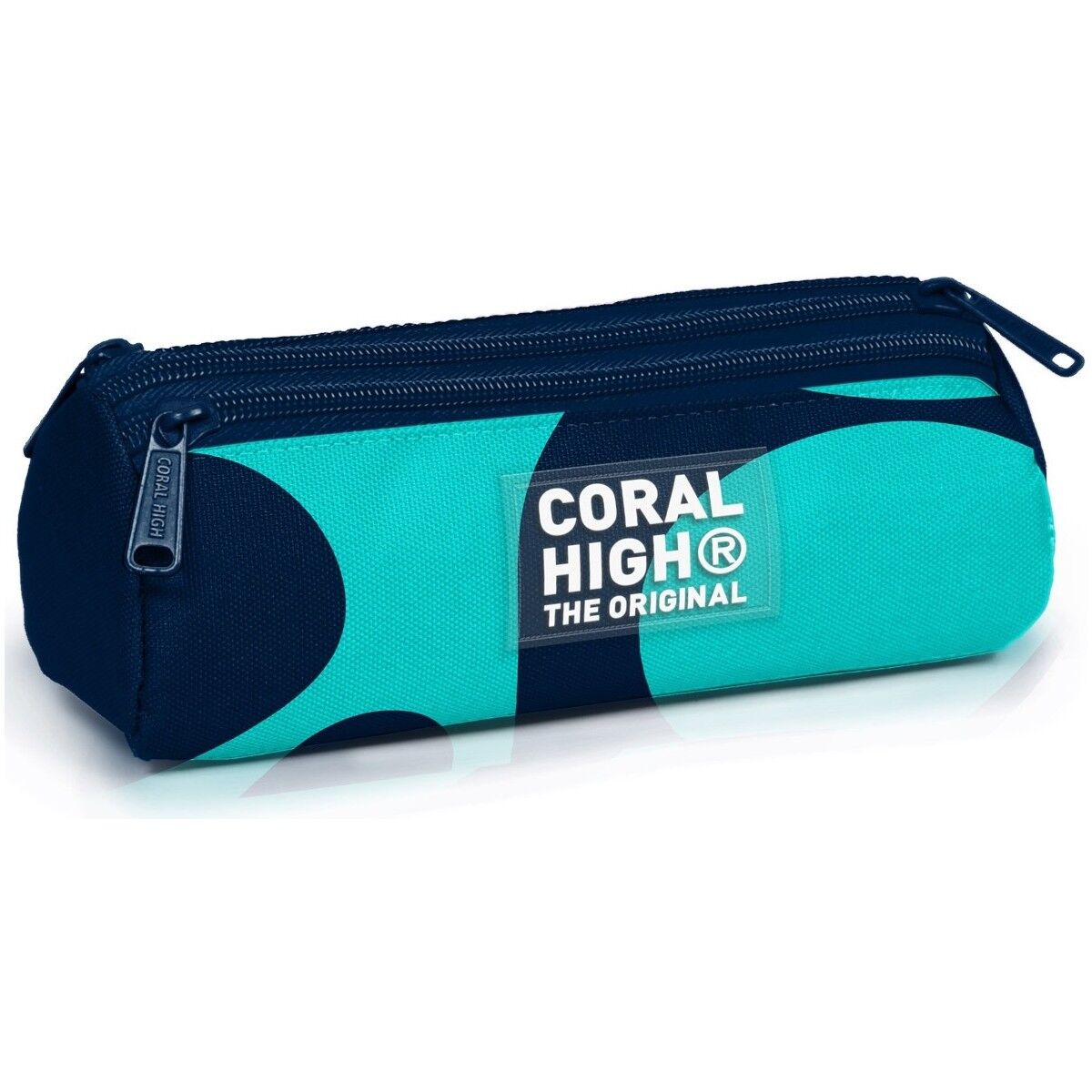 Coral High Lacivert Turkuaz Desenli Üç Bölmeli Kalem Çantası 11186