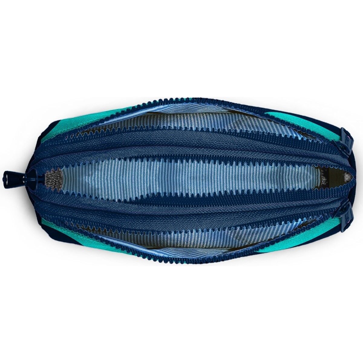 Coral High Lacivert Turkuaz Desenli Üç Bölmeli Kalem Çantası 11186