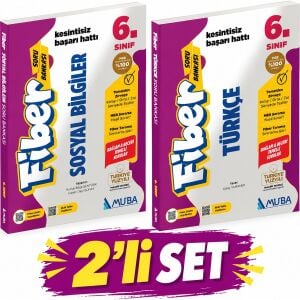 SRB6004 6. Sınıf Sosyal Bilgiler Fiber Soru Bankası + Muba 6. Sınıf Türkçe Fiber Soru Bankası