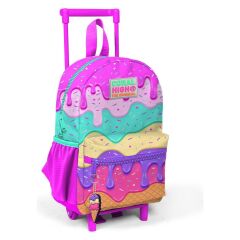 Coral High Minik Yuva Çekçekli Sırt Çantası Pembe Rengarenk Dondurma Desenli Iki Bölmeli 24031