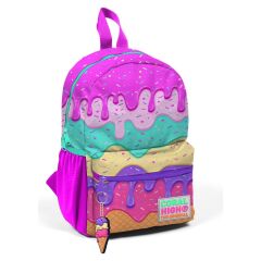 Coral High Minik Yuva Sırt Çantası Pembe Rengarenk Dondurma Desenli Iki Bölmeli 23531