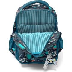 Coral High Kids Nefti Gamer Desenli Üç Bölmeli Okul Sırt Çantası 14423