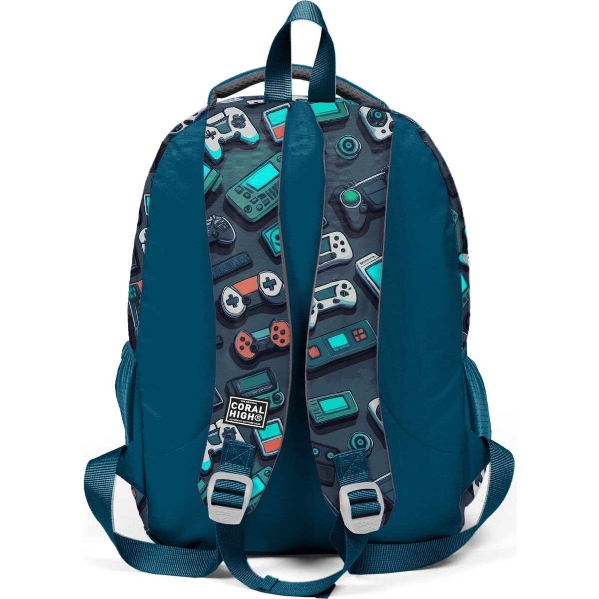 Coral High Kids Nefti Gamer Desenli Üç Bölmeli Okul Sırt Çantası 14423