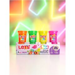 LETS 4 Renk Neon Oyun Hamuru 440 g