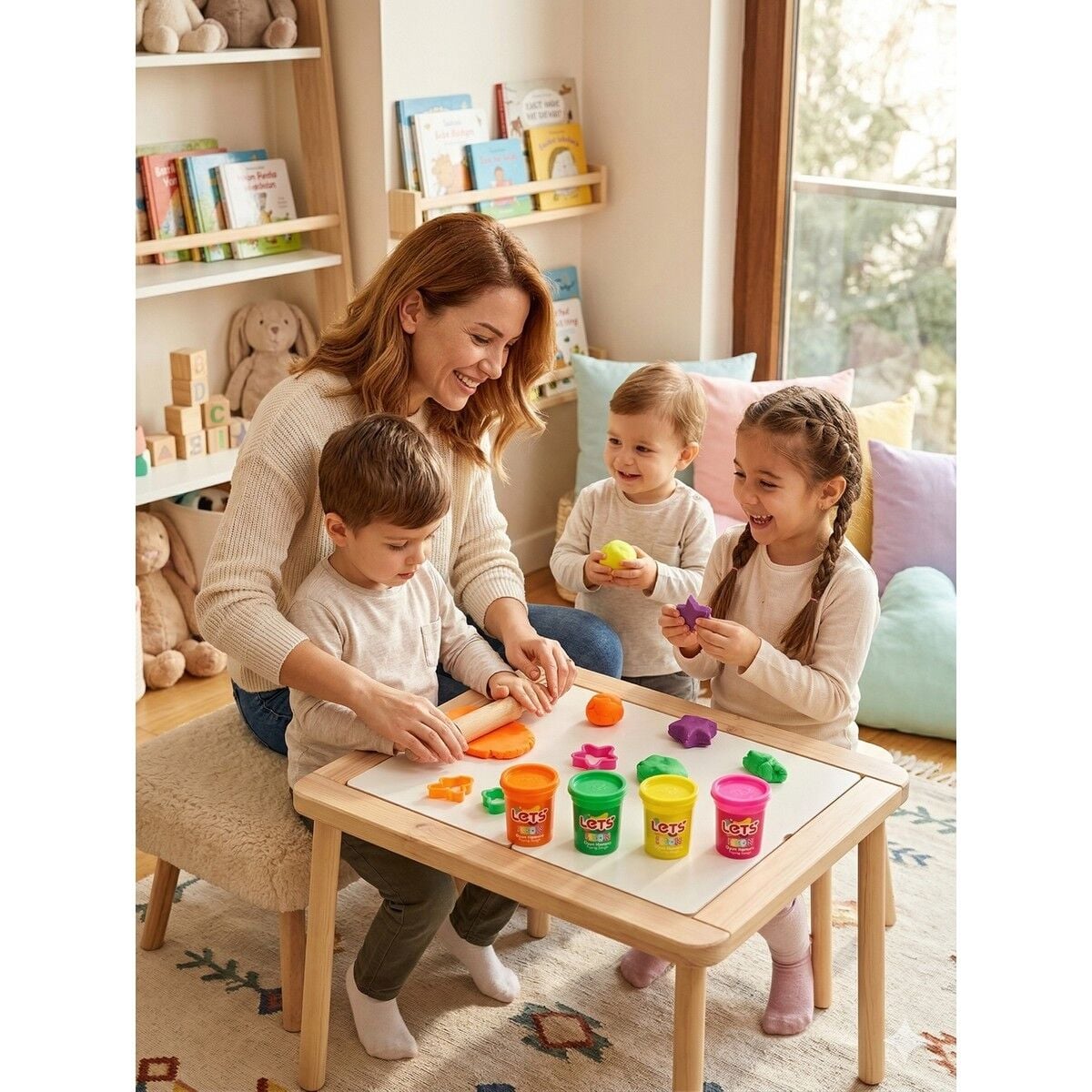 LETS 4 Renk Neon Oyun Hamuru 440 g