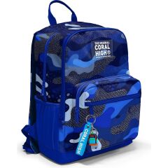 Coral High Lacivert Saks Kamuflaj Desenli Okul Sırt Çantası 23689