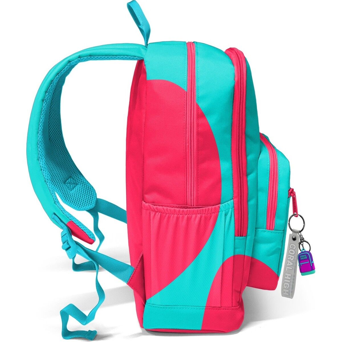 Coral High Neon Mercan Turkuaz Desenli Okul Sırt Çantası 23685