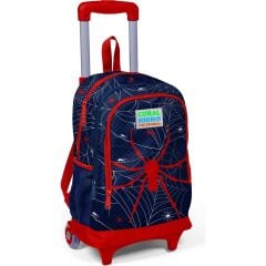 Coral High Kids Lacivert Kırmızı Işıklı Tekerlekli Iki Bölmeli Çekçekli Sırt Çantası 23920