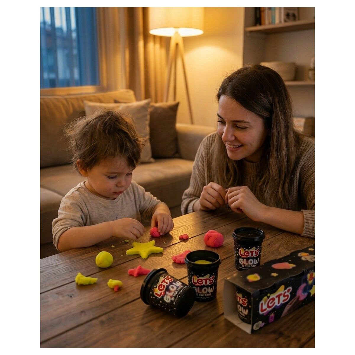LETS 4 Renk Karanlıkta Parlayan Oyun Hamuru 440 g(IML) YENİ