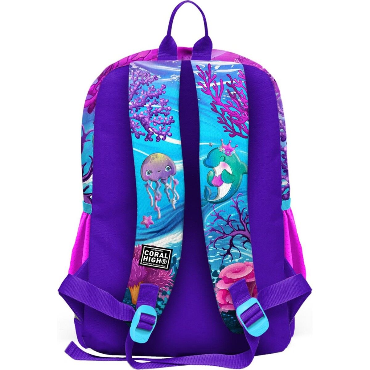 Coral High Kids Pembe Mor Kaplumbağa Desenli Okul Sırt Çantası 23756