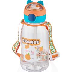 VAGONLİFE  Vgn2021 760 ML KEDİ FİGÜRLÜ SU MATARASI-Turuncu