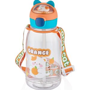 VAGONLİFE  Vgn2021 760 ML KEDİ FİGÜRLÜ SU MATARASI-Turuncu
