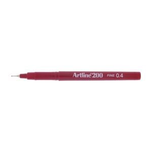 İnce Uçlu Yazı Ve Çizim Kalemi Fineliner 0.4 MM Koyu Koyu Kırmızı EK-200 12 Li (1 Paket 12 Adet)
