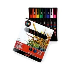 Uni Posca Pc-3m 0.9-1.3 Su Bazlı Boyama Markörü Seti Ana Renkler 8 Renk