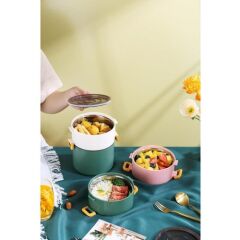 Backpacker Paslanmaz Çelik Yemek Kutusu 1800ML Mavi