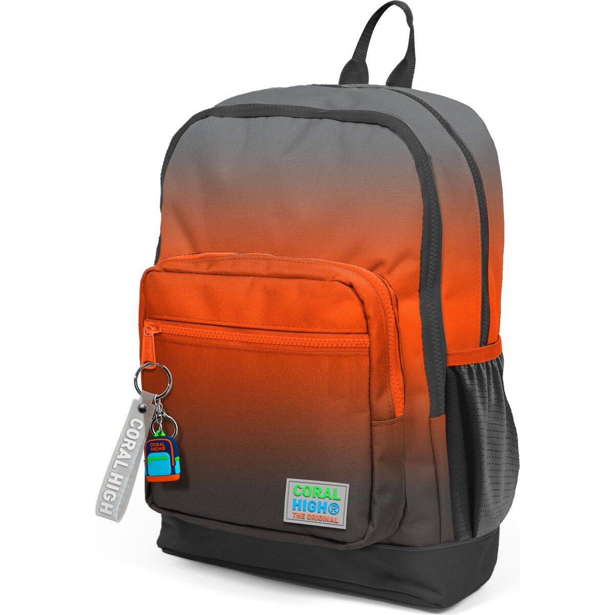 Coral High Kids Turuncu Gri Renk Geçişli Dört Bölmeli Okul Sırt Çantası 23748