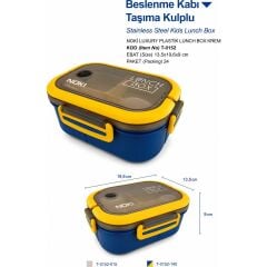 Noki Luxury Plastik Lunch Box Mavi Sarı