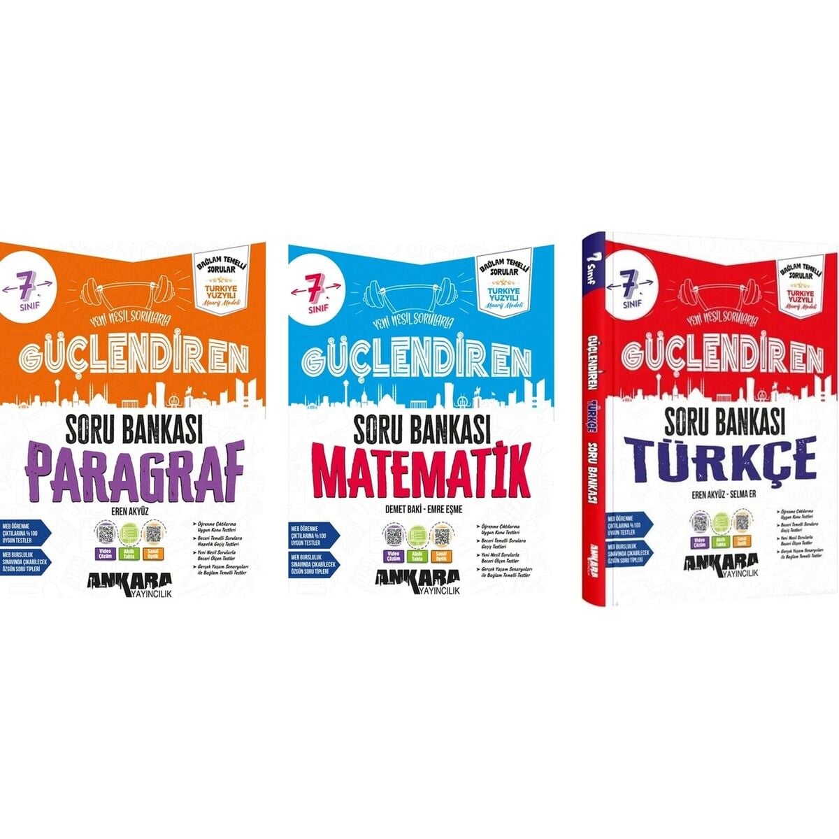 Ankara 7. Sınıf Türkçe Soru Bankası + Ankara 7.sınıf Paragraf Soru Bankası + Ankara 2027 7. Sınıf Matematik