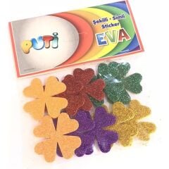 Eva Şekilli Simli Stıcker - Yonca