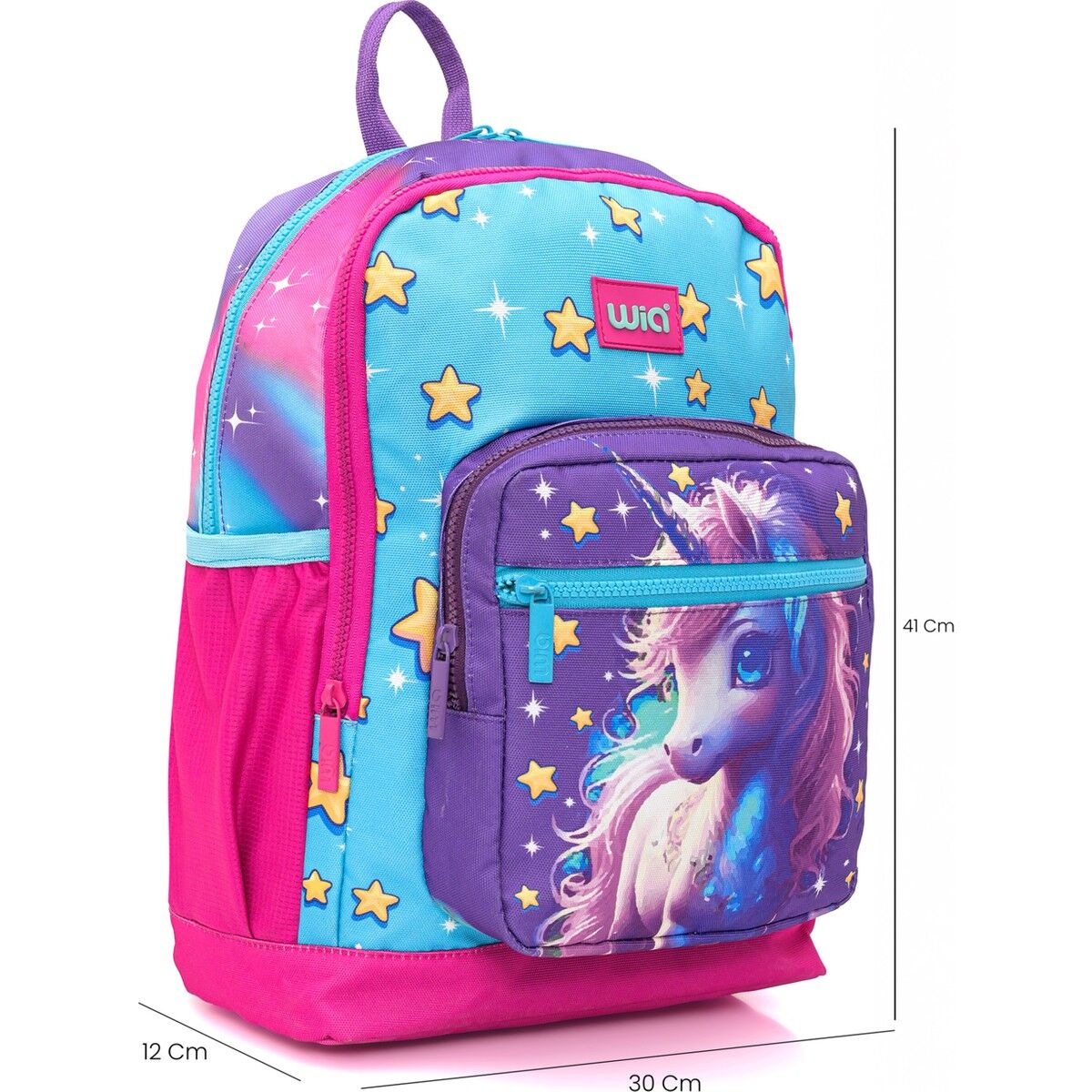 Wia Kız Çocuk Unicorn Desenli 3'lü Okul Çanta Seti Pembe