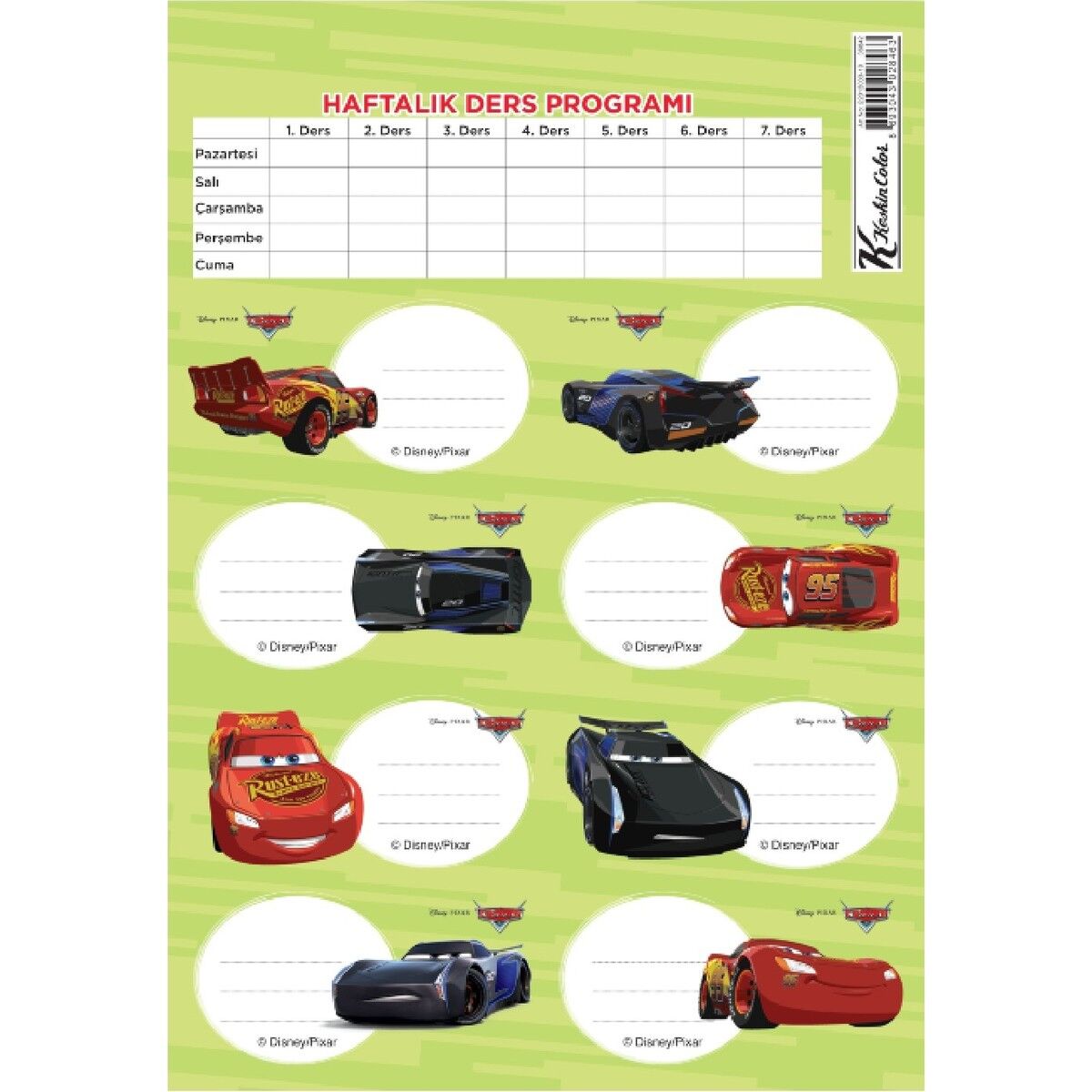 Cars Etiket 3lü
