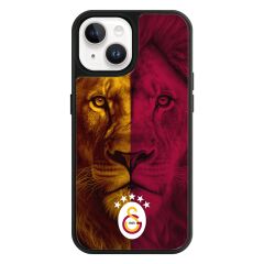 iPhone 15 Uyumlu Galatasaray 5 Yıldız Parçalı Aslan Cam Lisanslı Telefon Kılıfı