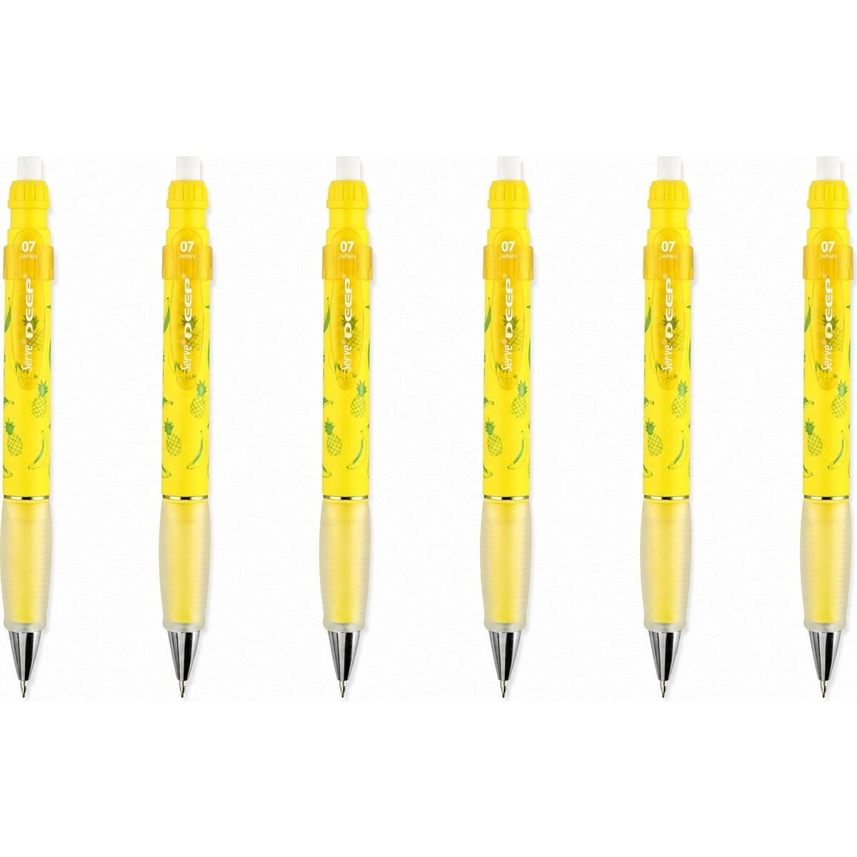 Deep Versatil Kalem 0.7 mm Fosforlu Sarı Ananas Muz 6'lı Paket
